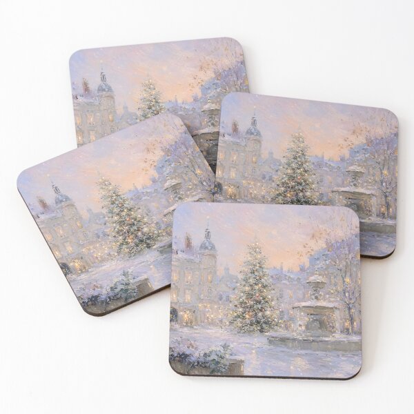 Item preview, Snowy Christmas Village – Christmas Tree Town Square Winter Wonderland designed and sold by GutyzDesignsES.