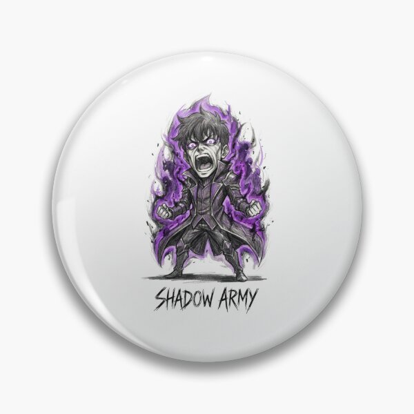 Item preview, Chibi Sung Jinwoo Shadow Army Purple Flame Anime Art designed and sold by FreakToons.