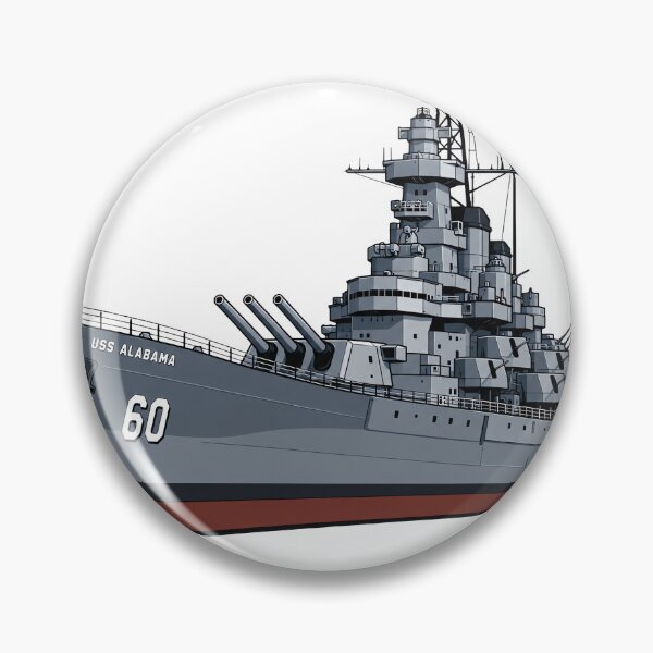 Item preview, USS Alabama BB-60 Battleship Illustration designed and sold by ArtSpireWorks.