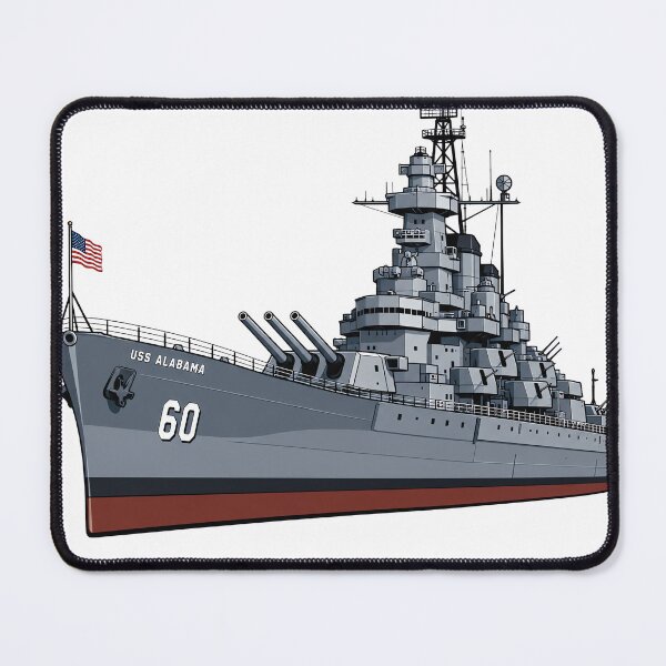 Item preview, USS Alabama BB-60 Battleship Illustration designed and sold by ArtSpireWorks.