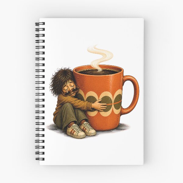Item preview, Coffee Lover Hugging Giant Mug – Caffeine Addict Retro Humor designed and sold by Digital Culture Studio.