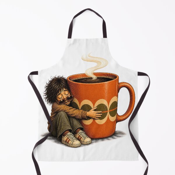 Item preview, Coffee Lover Hugging Giant Mug – Caffeine Addict Retro Humor designed and sold by Digital Culture Studio.