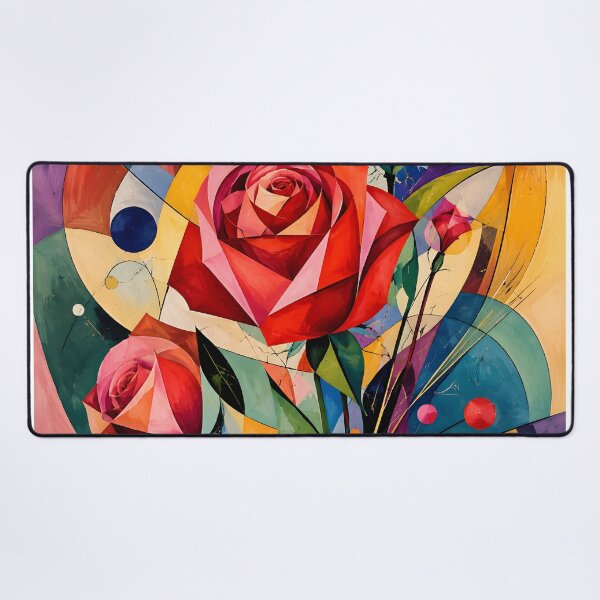 Item preview, Geometric Rose Bouquet – Colorful Abstract Floral Wall Art designed and sold by GutyzDesignsES.