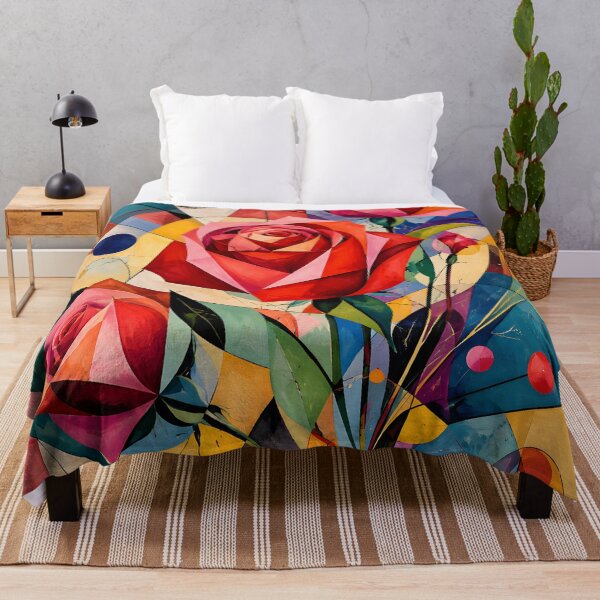 Item preview, Geometric Rose Bouquet – Colorful Abstract Floral Wall Art designed and sold by GutyzDesignsES.