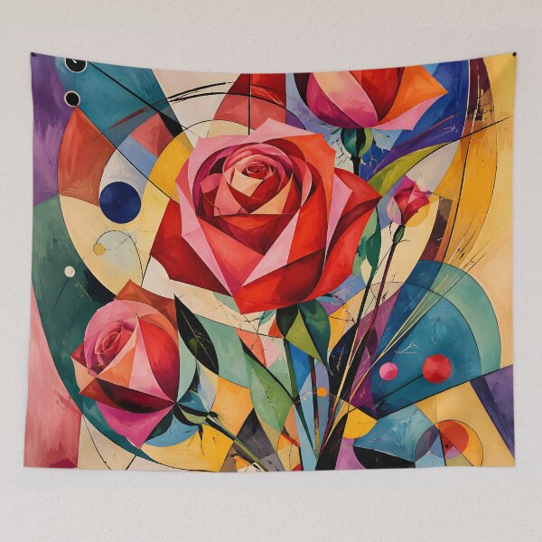 Item preview, Geometric Rose Bouquet – Colorful Abstract Floral Wall Art designed and sold by GutyzDesignsES.