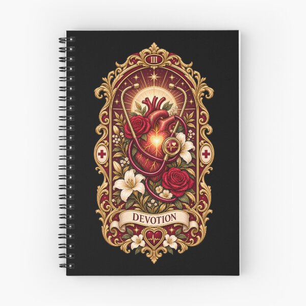 Item preview, Devotion Tarot Card Nurse Shirt | Mystical Stethoscope Heart Art Tee | Nurse Appreciation Gift | Ornate Tarot Nurse Print designed and sold by Moonveil_Studio.