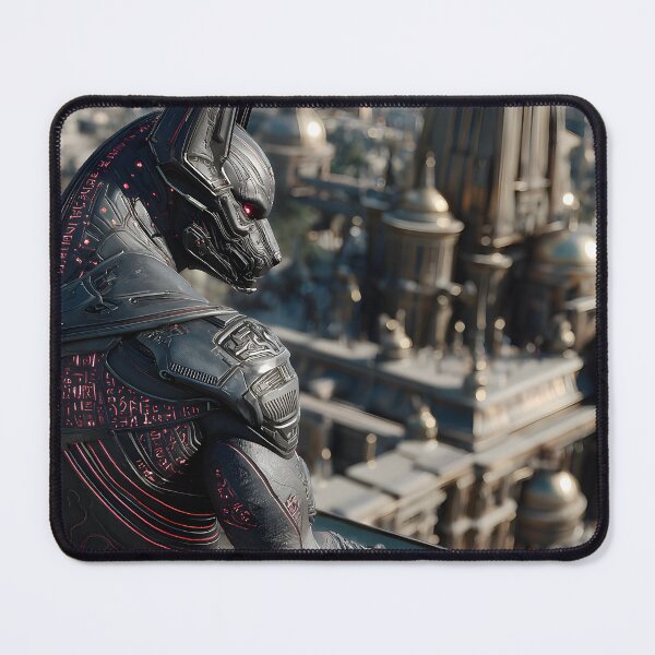 Item preview, Sci-Fi Egyptian Anubis Wall Art, Cyberpunk City Guardian Poster designed and sold by AetherianArchive.