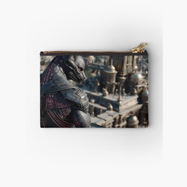 Item preview, Sci-Fi Egyptian Anubis Wall Art, Cyberpunk City Guardian Poster designed and sold by AetherianArchive.