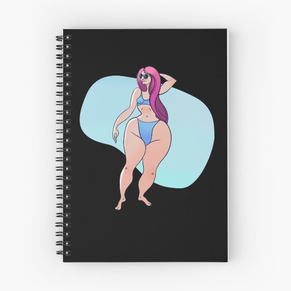 Item preview, Summer Beach Babe with Pink Hair Illustration (Plus Size & Body Positivity Art) designed and sold by NataliRubchik.