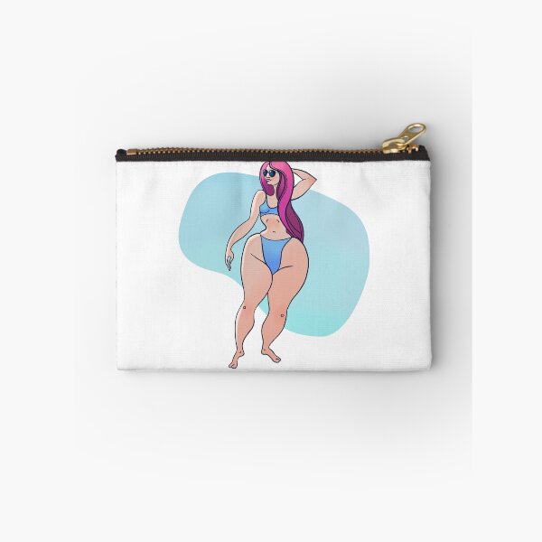 Item preview, Summer Beach Babe with Pink Hair Illustration (Plus Size & Body Positivity Art) designed and sold by NataliRubchik.