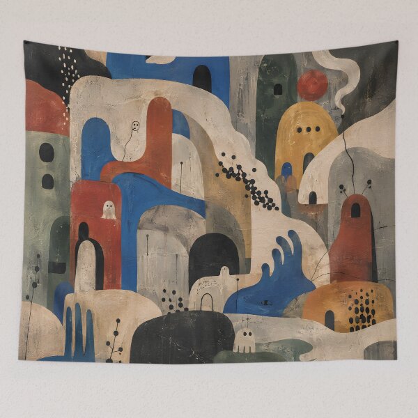 Item preview, Mid Century Modern Abstract Cityscape – Biomorphic Organic Shapes Wall Art designed and sold by GutyzDesignsES.