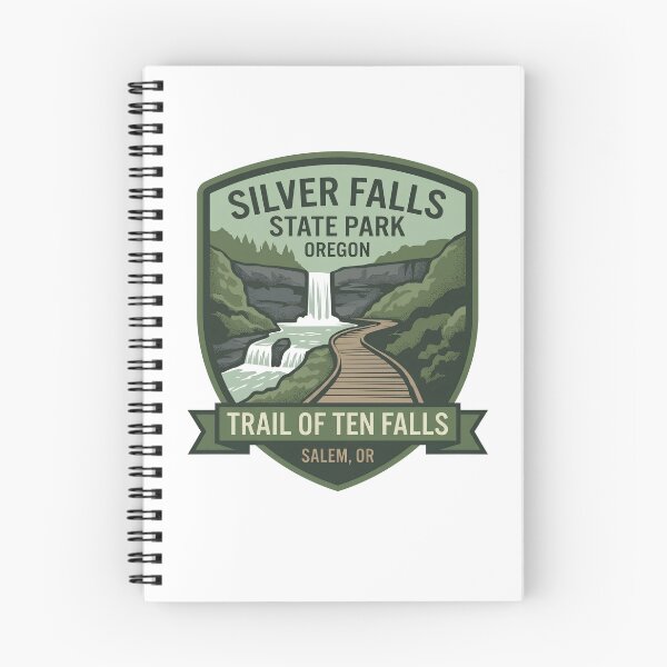 Item preview, Silver Falls State Park Trail of Ten Falls Oregon Hiking Shield designed and sold by LittleArij.