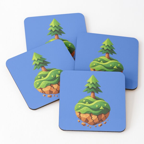 Item preview, Spruce on a floating island – Green geometric nature art designed and sold by Mediatoni.