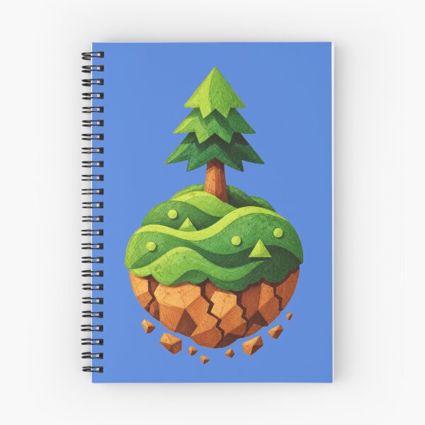 Item preview, Spruce on a floating island – Green geometric nature art designed and sold by Mediatoni.