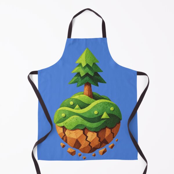 Item preview, Spruce on a floating island – Green geometric nature art designed and sold by Mediatoni.