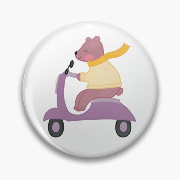 Item preview, Cute Bear on a Scooter designed and sold by winterpumpkin.
