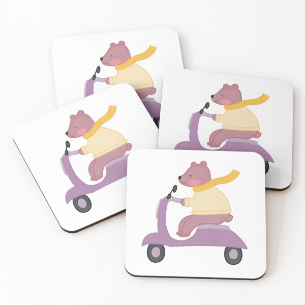 Item preview, Cute Bear on a Scooter designed and sold by winterpumpkin.