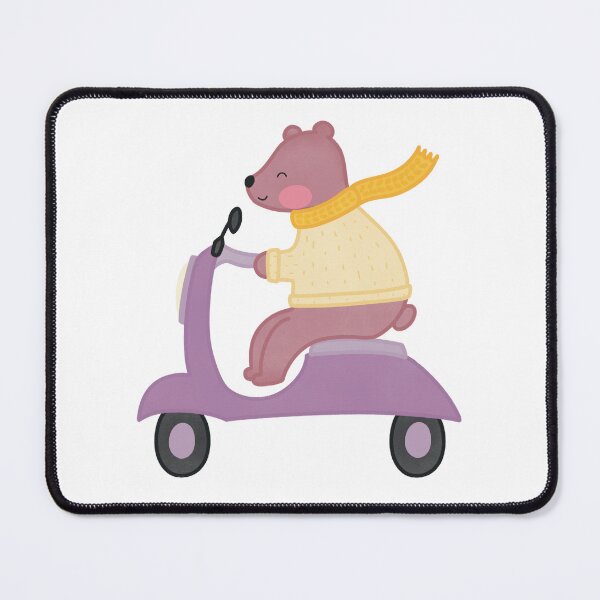 Item preview, Cute Bear on a Scooter designed and sold by winterpumpkin.