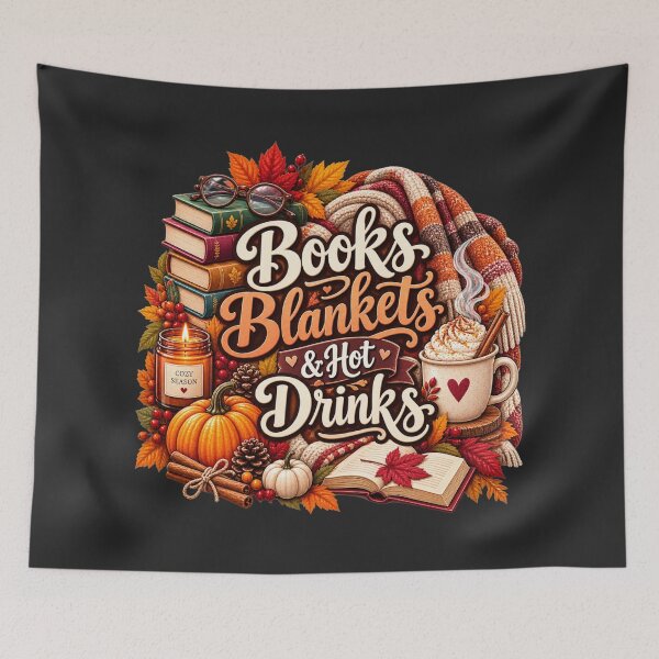 Item preview, Books Blankets & Hot Drinks – Cozy Autumn Book Lover Design designed and sold by astersgraphics.
