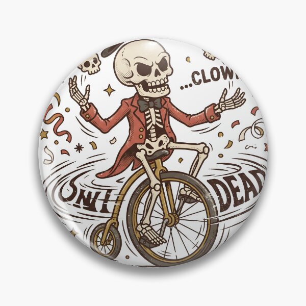 Item preview, Juggling Skeleton Clown Riding Unicycle with Top Hat and Confetti designed and sold by MisteryDesigner.