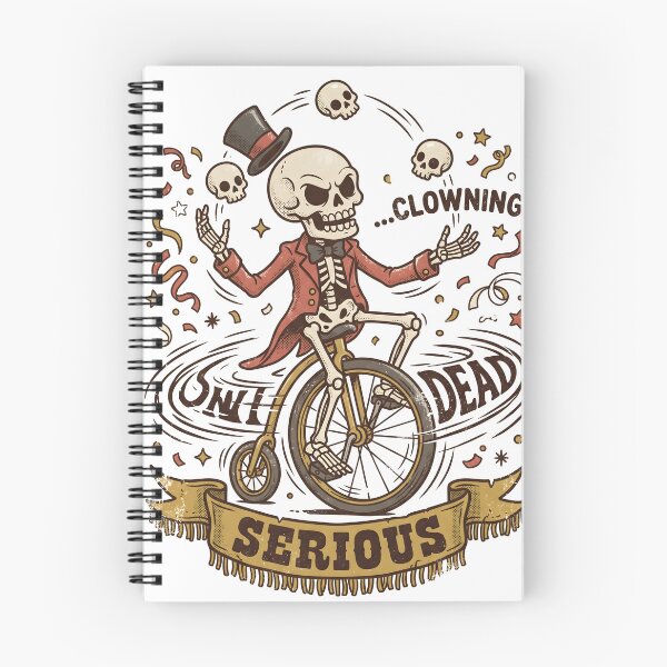 Item preview, Juggling Skeleton Clown Riding Unicycle with Top Hat and Confetti designed and sold by MisteryDesigner.