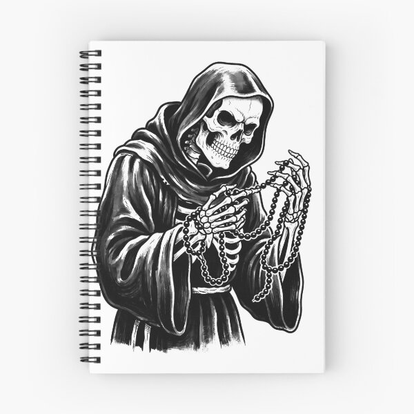 Item preview, Hooded Grim Reaper Praying with Dark Rosary Prayer Beads designed and sold by MisteryDesigner.
