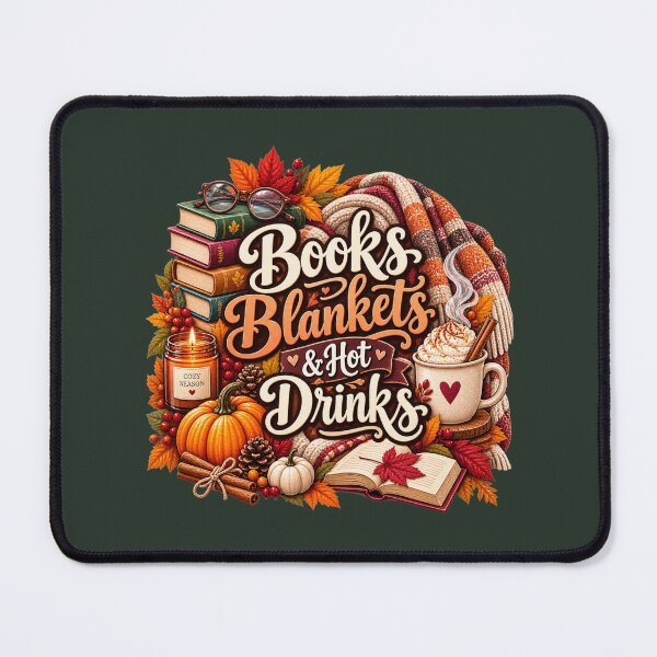 Item preview, Books Blankets & Hot Drinks – Cozy Autumn Book Lover Design designed and sold by astersgraphics.