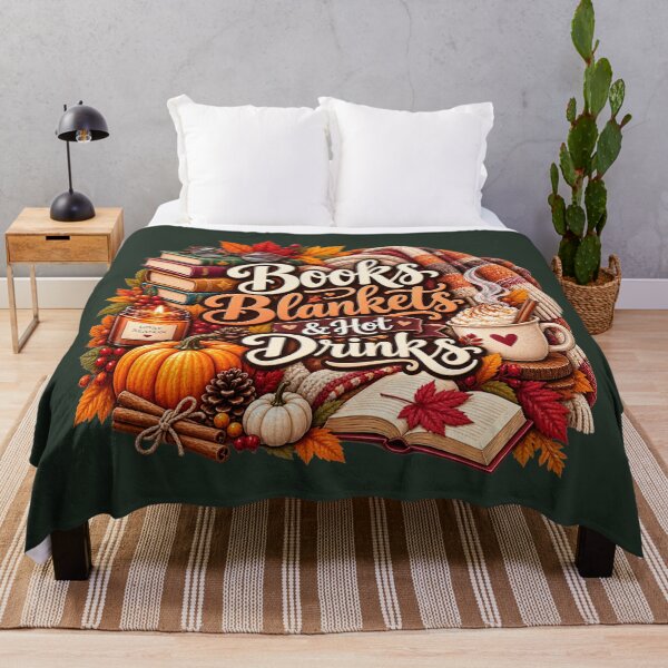 Item preview, Books Blankets & Hot Drinks – Cozy Autumn Book Lover Design designed and sold by astersgraphics.