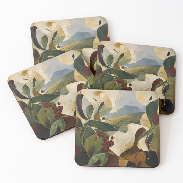 Item preview, Organic Botanical Landscape – Mediterranean Abstract Wall Art in Olive Green & Earth Tones designed and sold by GutyzDesignsES.