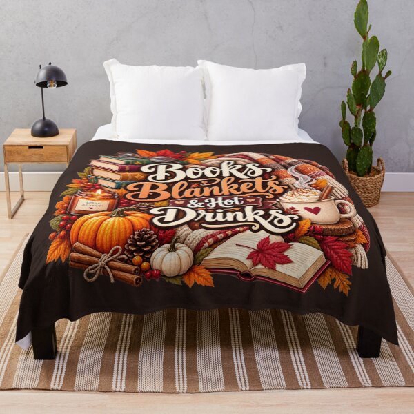 Item preview, Books Blankets & Hot Drinks – Cozy Autumn Book Lover Design designed and sold by astersgraphics.