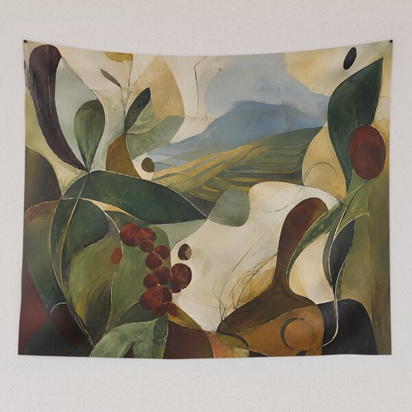 Item preview, Organic Botanical Landscape – Mediterranean Abstract Wall Art in Olive Green & Earth Tones designed and sold by GutyzDesignsES.