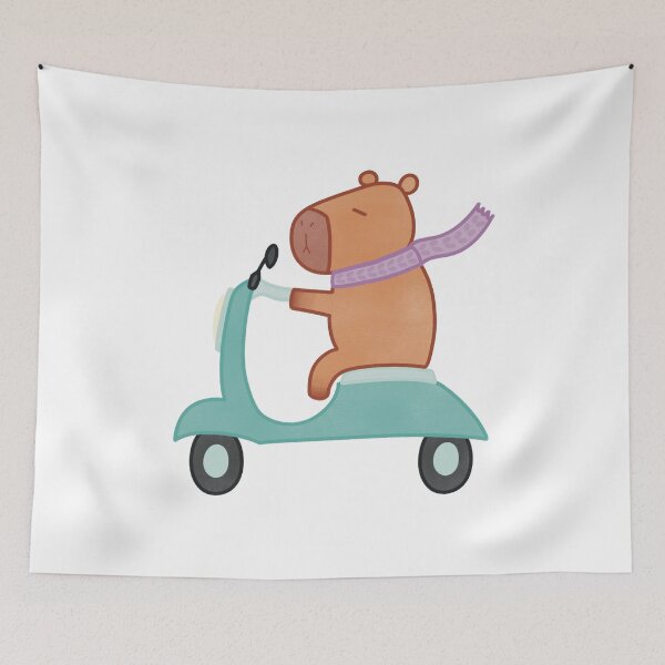 Item preview, Cute Capybara on a Scooter designed and sold by winterpumpkin.