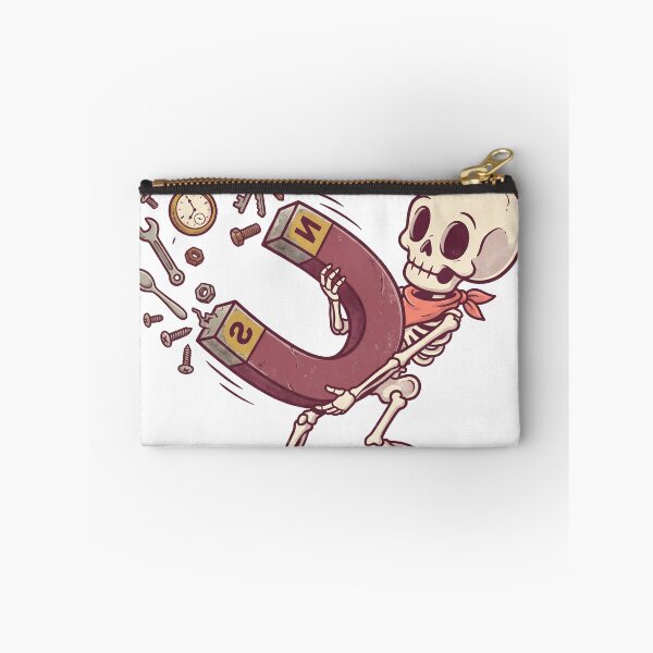 Item preview, Skeleton Holding Giant Horseshoe Magnet Attracting Metal Keys Tools Pocket Watch designed and sold by MisteryDesigner.