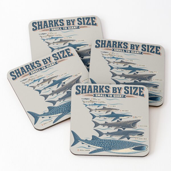 Item preview, Sharks by Size for Marine Biology Fans designed and sold by POD DYNASTY | Original Print On Demand T-Shirt Graphics.