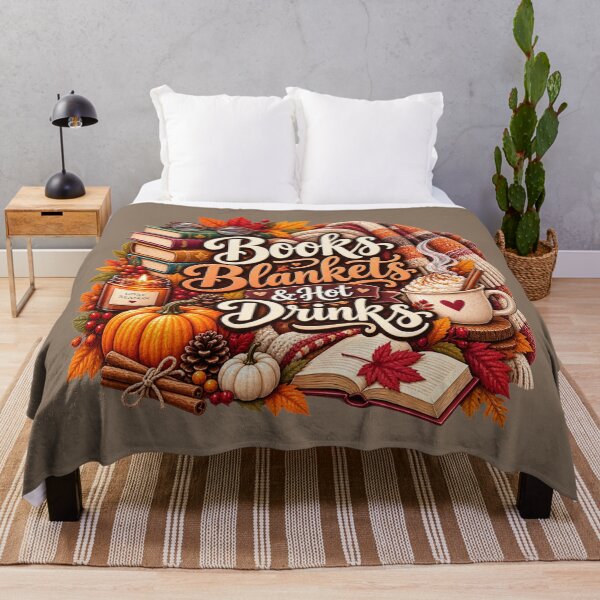 Item preview, Books Blankets & Hot Drinks – Cozy Autumn Book Lover Design designed and sold by astersgraphics.