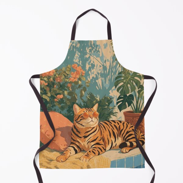 Item preview, Poolside Serenity: A Regal Bengal’s Retro Retreat designed and sold by Madame-Verny.