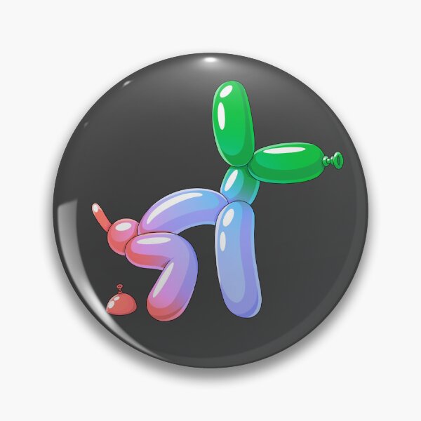 Item preview, Red, Purple & Green Balloon Dog Pooping – Funny Cartoon Balloon Animal designed and sold by DesgnsxGifts.