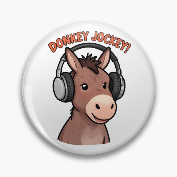 Item preview, Funny Cute Cartoon Music DJ Style Donkey with Earphones DONKEY JOCKEY! designed and sold by Giulivo Store Graphic.