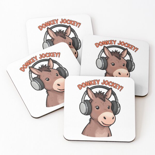 Item preview, Funny Cute Cartoon Music DJ Style Donkey with Earphones DONKEY JOCKEY! designed and sold by Giulivo Store Graphic.
