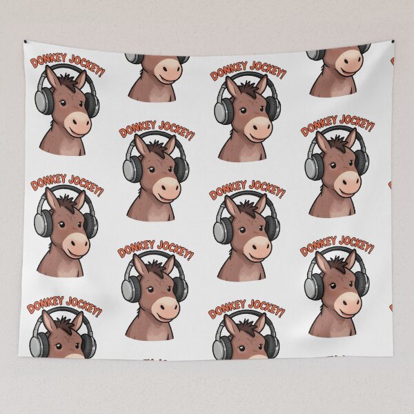 Item preview, Funny Cute Cartoon Music DJ Style Donkey with Earphones DONKEY JOCKEY! designed and sold by Giulivo Store Graphic.