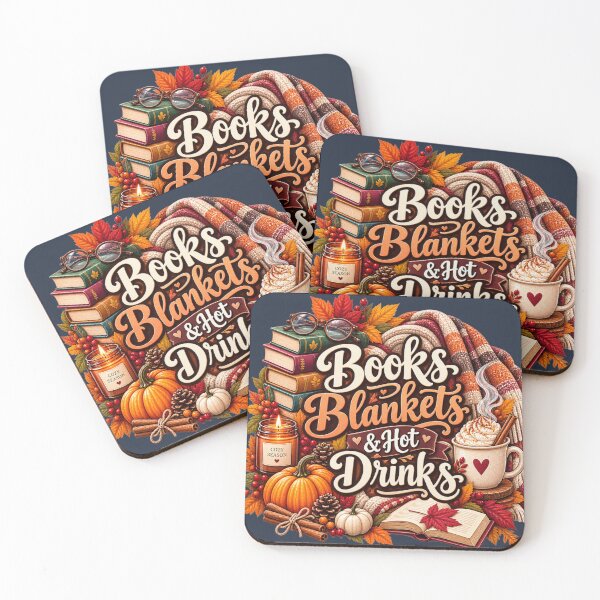 Item preview, Books Blankets & Hot Drinks – Cozy Autumn Book Lover Design designed and sold by astersgraphics.