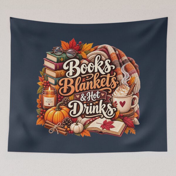 Item preview, Books Blankets & Hot Drinks – Cozy Autumn Book Lover Design designed and sold by astersgraphics.