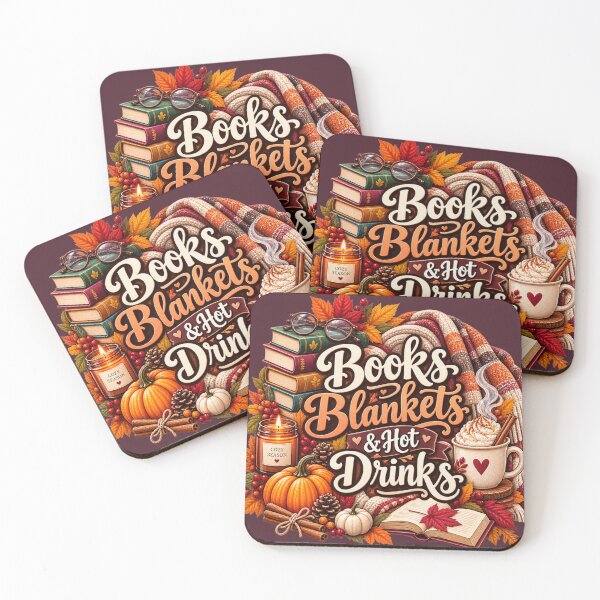 Item preview, Books Blankets & Hot Drinks – Cozy Autumn Book Lover Design designed and sold by astersgraphics.