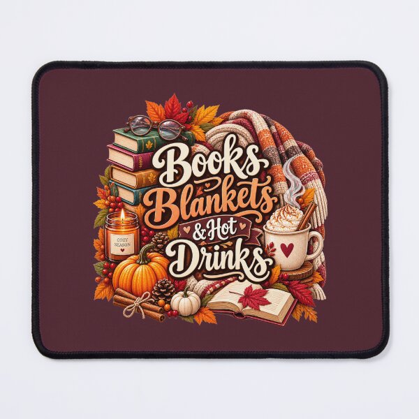 Item preview, Books Blankets & Hot Drinks – Cozy Autumn Book Lover Design designed and sold by astersgraphics.