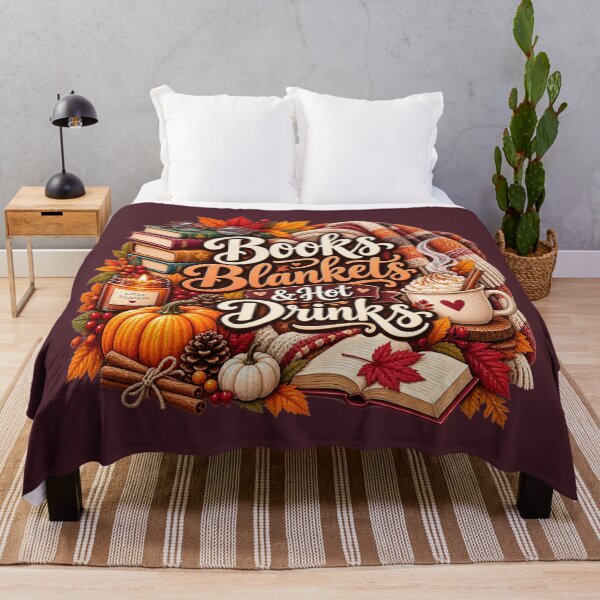 Item preview, Books Blankets & Hot Drinks – Cozy Autumn Book Lover Design designed and sold by astersgraphics.