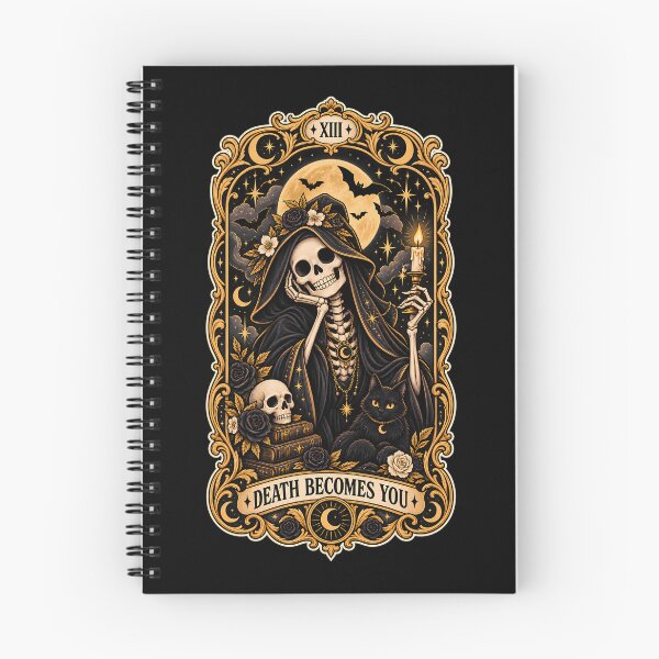 Item preview, Death Becomes You Tarot Card Halloween Shirt | Mystical Skeleton Art Poster Tee | Spooky Season Gift | Collectible Tarot Print designed and sold by Gremlin Hours.