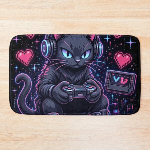 Item preview, Cat Player 1 - Retro Gamer Cat designed and sold by thirtyonestars.