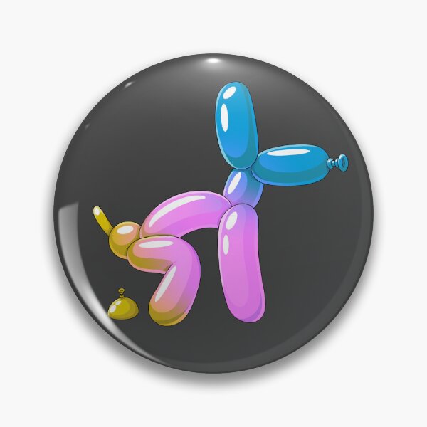 Item preview, Yellow, Pink & Blue Balloon Dog Pooping – Funny Cartoon Balloon Animal designed and sold by DesgnsxGifts.