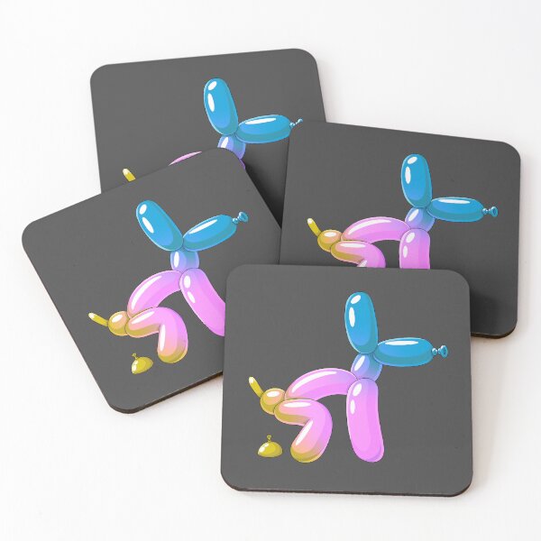 Item preview, Yellow, Pink & Blue Balloon Dog Pooping – Funny Cartoon Balloon Animal designed and sold by DesgnsxGifts.