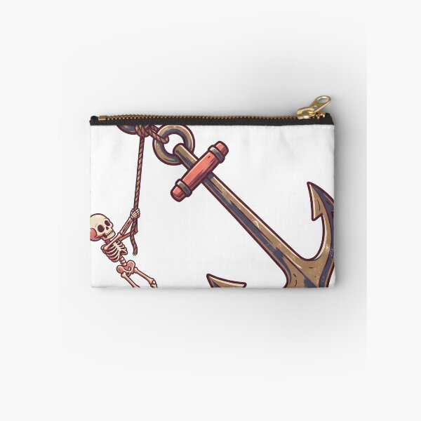 Item preview, Tiny Skeleton Pulling Giant Nautical Boat Anchor with Rope designed and sold by MisteryDesigner.